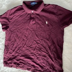 Burgundy Polo shirt with embroidered logo for women